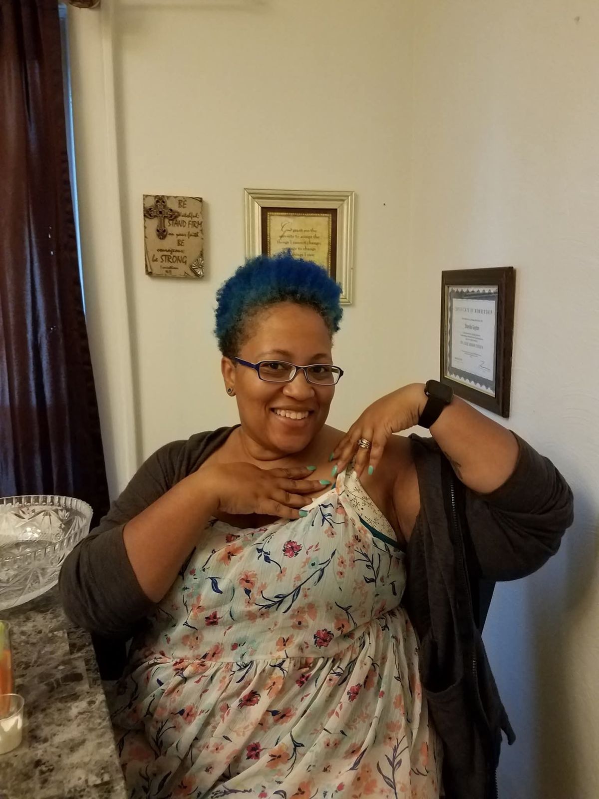 Member with a face mask at SHH self-care night