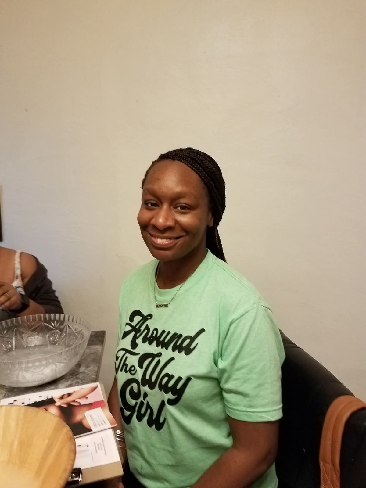 A member smiling during SHH self-care night